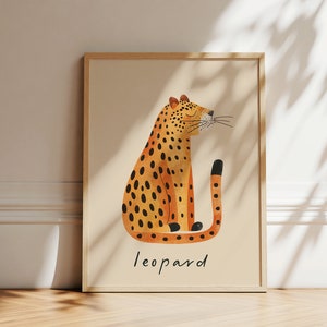 Leopard Nursery Prints, Leopard poster, Children's Animal Print, Nursery Wall Art, Cute Animal prints, Trendy kids room decor