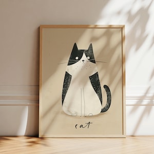 Cat Nursery Prints, Le chat affiche, Gato room poster, Children&#39;s Animal Print, Nursery Wall Art, Cute Animal, Trendy kids room decor