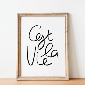 C&#39;est La Vie, Such Is Life Quote, French Quote, Typography print, Motivational Print, Positive quote, Inspirational Wall Art, Home Decor