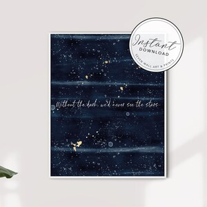 Without the dark we would never see the stars   |  Inspirational Quote   |  Motivational Quote   |  Typography Poster   |  Stars quote