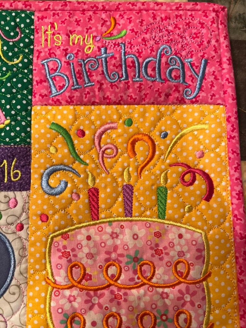 Personalized Quilted and Embroidered Birthday Placemat Etsy