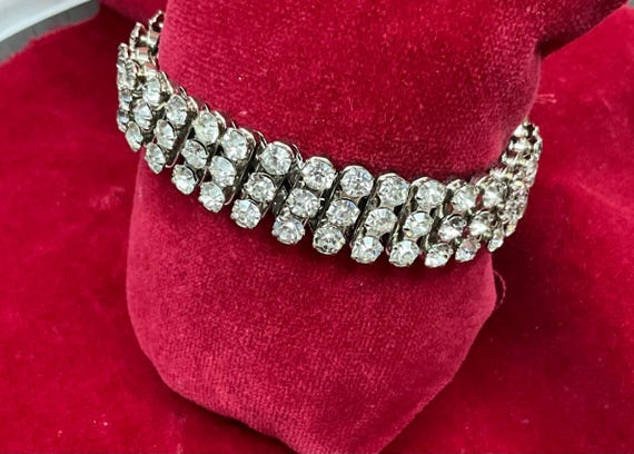 Dazzling Vintage Clear Rhinstone Expansion Bracelet View 2