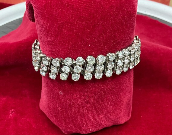 Dazzling Vintage Clear Rhinstone Expansion Bracelet