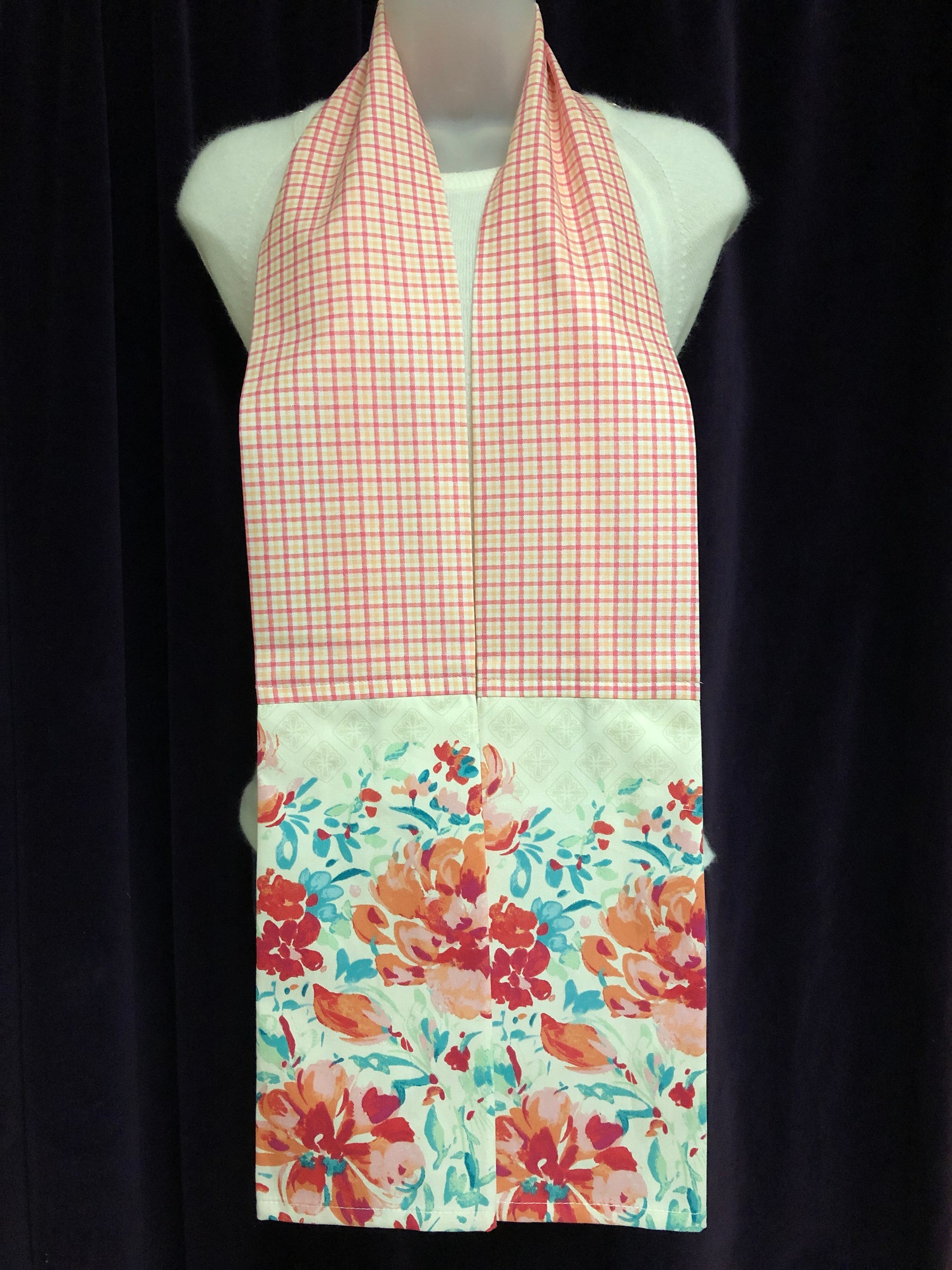 Kitchen boa scarf apron towel VARIATIONS Pink plaid Etsy