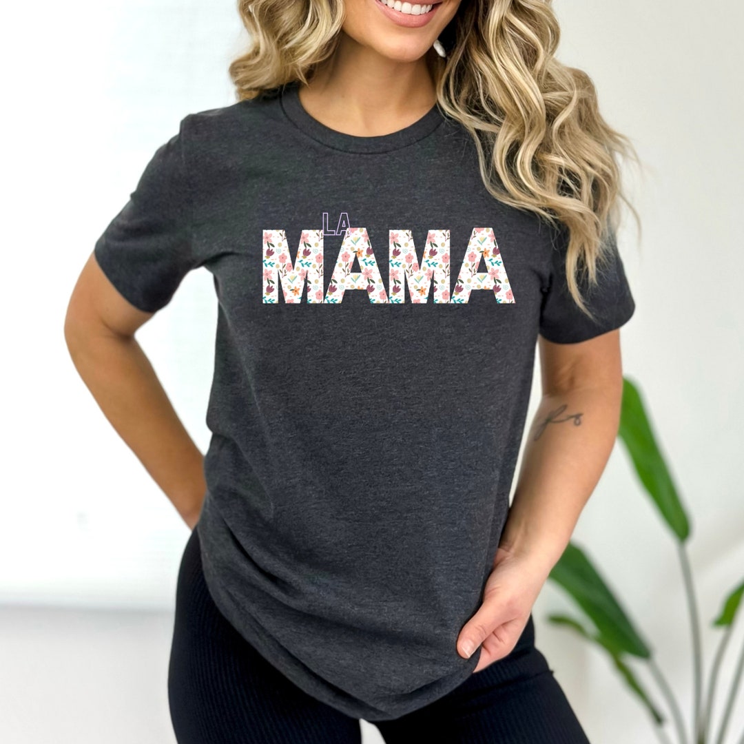 MAMA Floral Graphic Distressed Tee