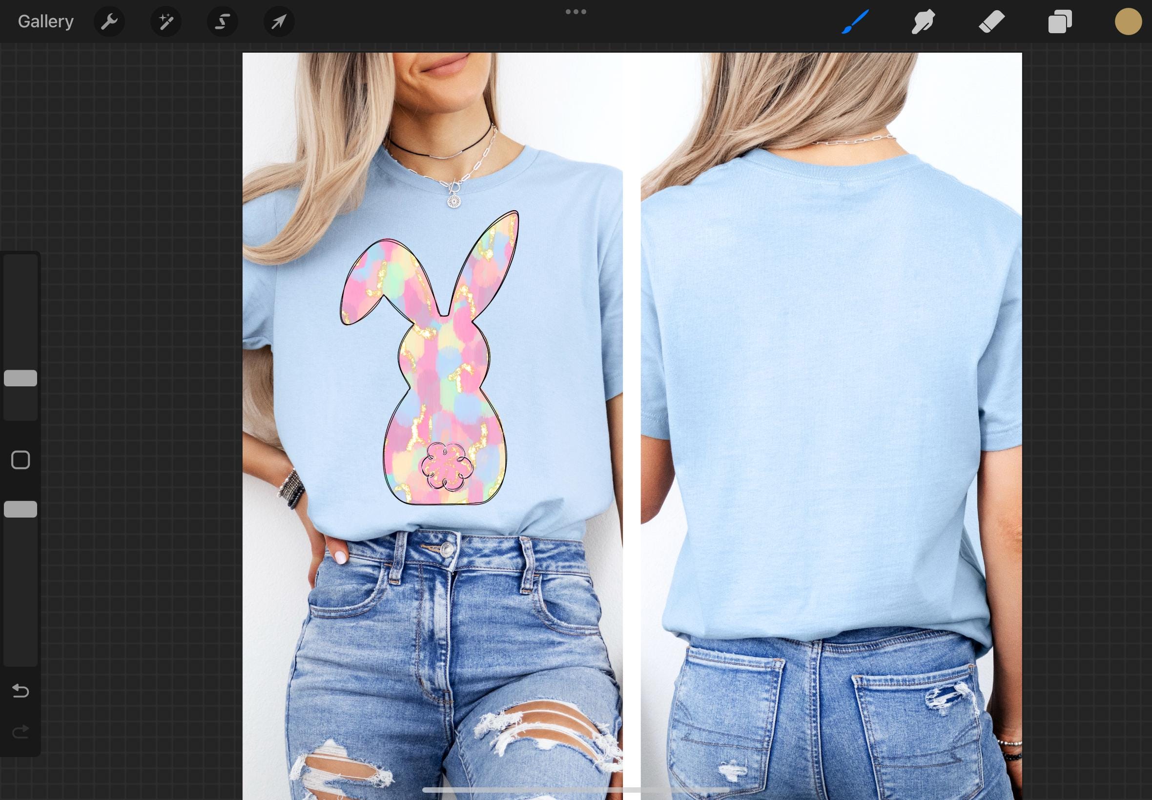 Easter Bunny Pastel Colors DTF SVG Sublimation Design Digital Design - Etsy