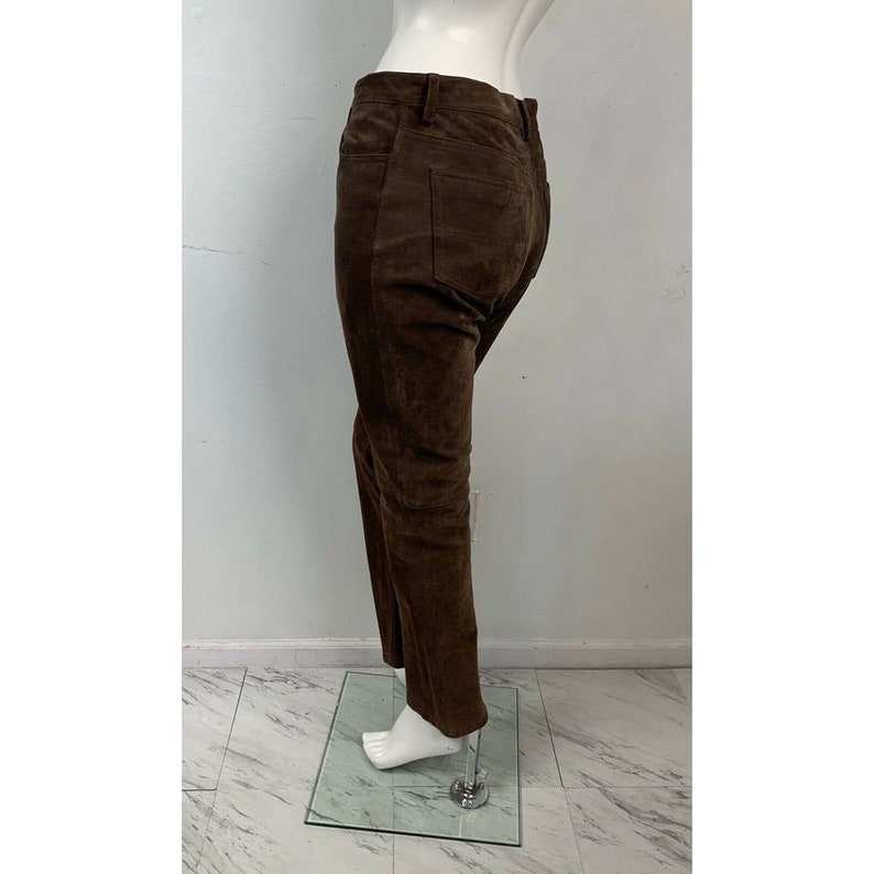 Tommy Hilfiger Vintage Brown Leather Suede Pants 90\u2019s Size 4