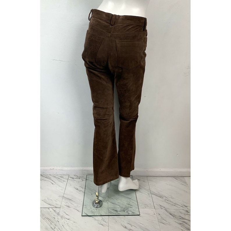 Tommy Hilfiger Vintage Brown Leather Suede Pants 90\u2019s Size 4