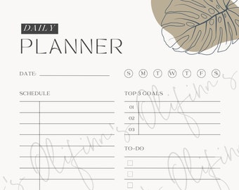 Monstera Daily Planner | Printable Planner | Plant Lady Planner | PDF Instant Download