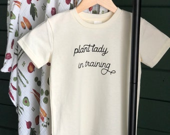 Plant Lady In Training | Plant Lady Tee | Kids Plant Lady Tee | Natural Tee