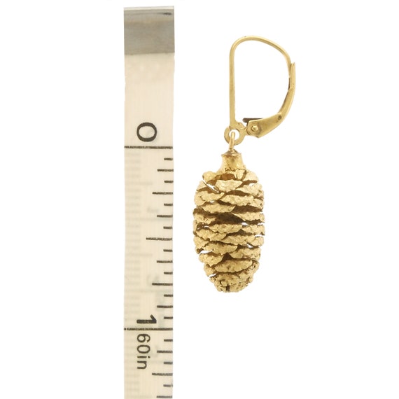 Delightful Hemlock Pinecone Dangle Earrings in 14… - image 4