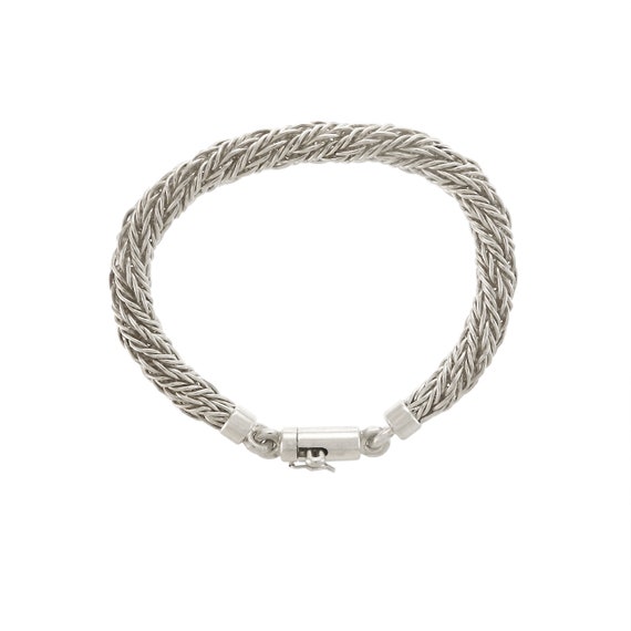 Stylish Foxtail Woven Chain Bracelet in Sterling … - image 2