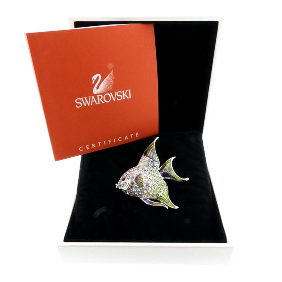 Flashy and Fanciful Fish Brooch by Swarovski with… - image 3