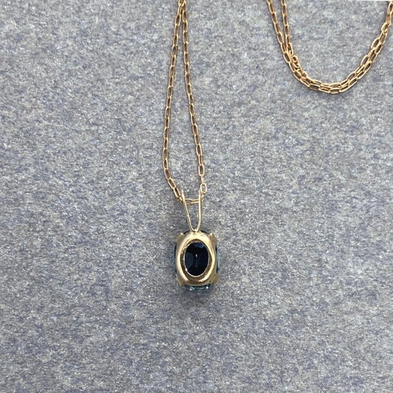 Gorgeous Steel Blue Natural Sapphire and 14k Gold… - image 6