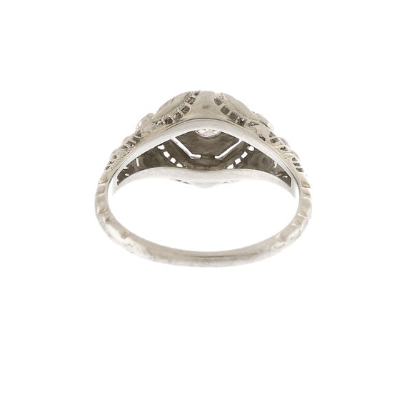 Lovely Vintage Filigree Ring in 18k White Gold - image 4