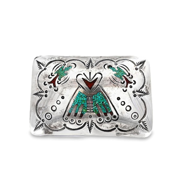 Vintage Native American Sterling Silver Peyote Bird Belt  display picture 3