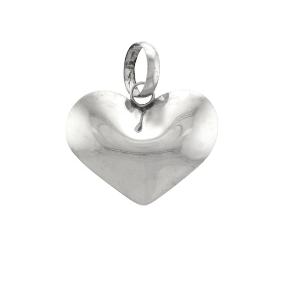 Vintage Kalibre Sterling Silver Large Puffy Heart… - image 1