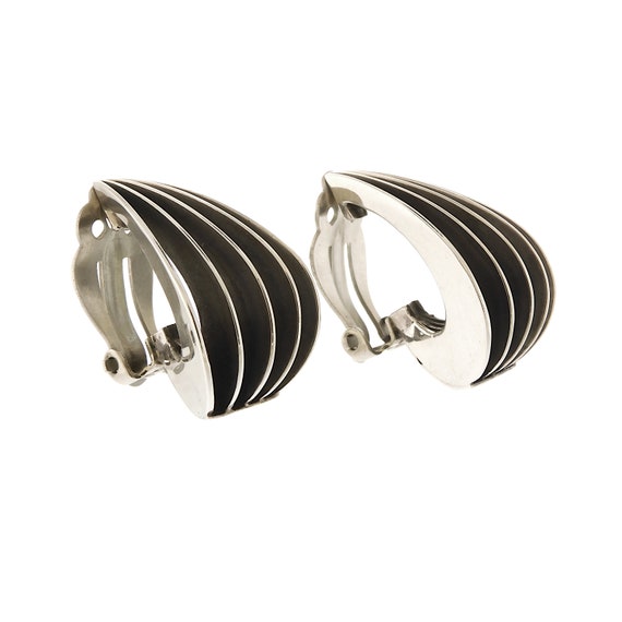 Unique Sterling Silver Clip Earrings by Navajo Je… - image 4