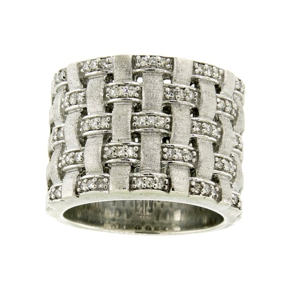 basket weave diamond ring