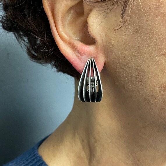 Unique Sterling Silver Clip Earrings by Navajo Je… - image 8