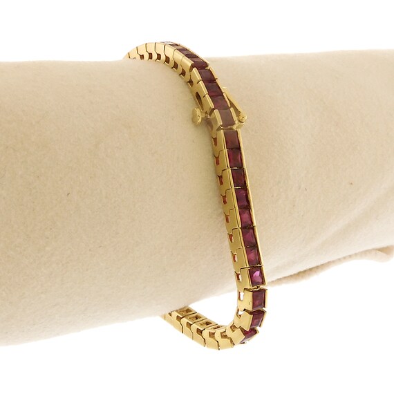Luxurious Natural Ruby Gemstone Line Bracelet in … - image 8