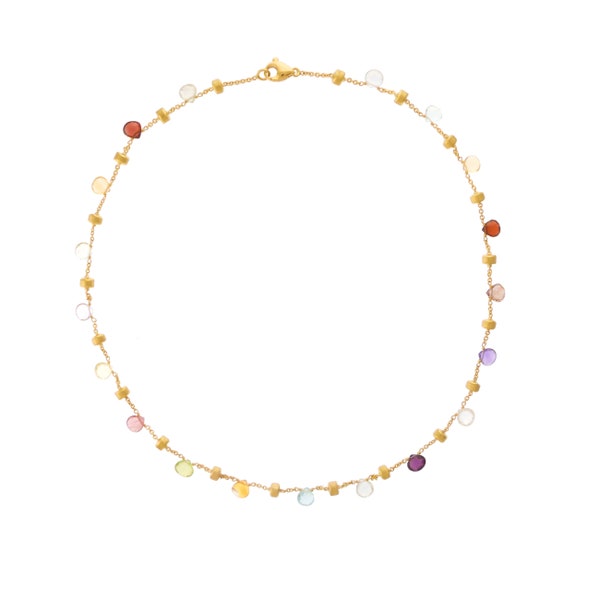Marco Bicego Multi-Stone Station Necklace in 18k Yellow Gold