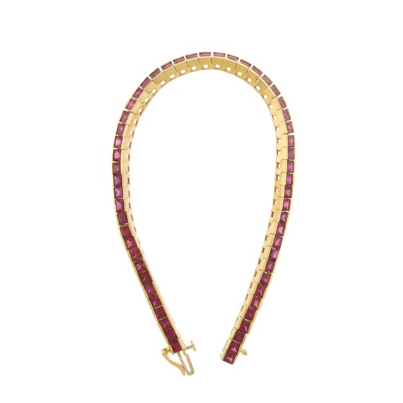 Luxurious Natural Ruby Gemstone Line Bracelet in … - image 3
