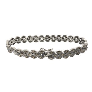 Stylish Vintage Marcasite Bracelet in Sterling Silver