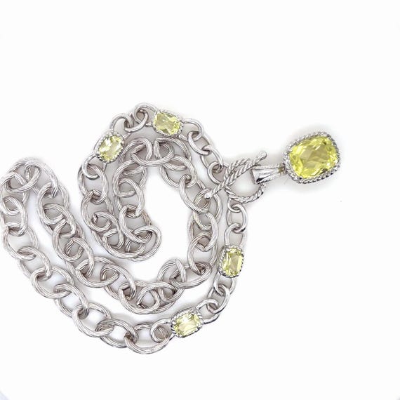 Sterling Silver Lemon Quartz Toggle Necklace - image 5