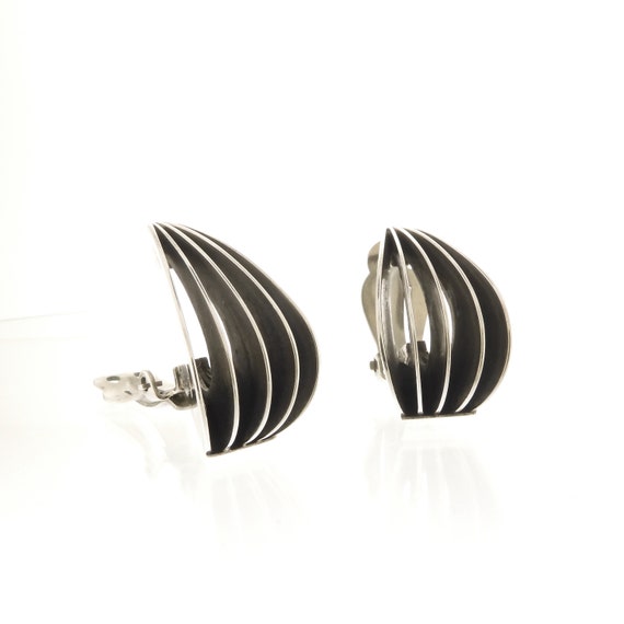 Unique Sterling Silver Clip Earrings by Navajo Je… - image 3