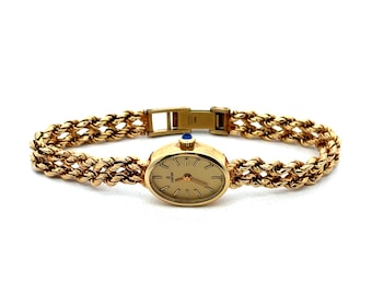 Vintage Damen Concord Doppel Seil Kettenarmband Uhr in 14k Gelbgold