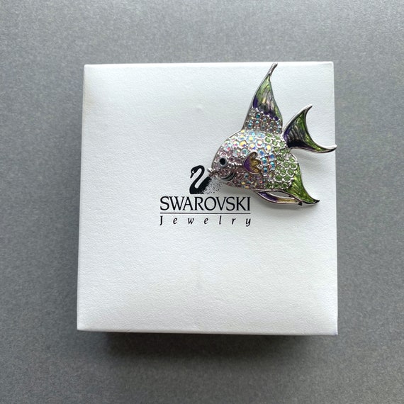 Flashy and Fanciful Fish Brooch by Swarovski with… - image 4