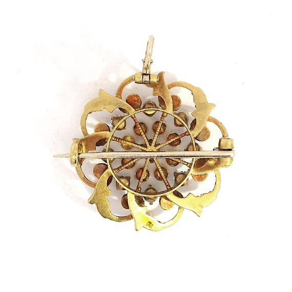 Victorian Montana Sapphire, Diamond & Pearl Brooc… - image 4