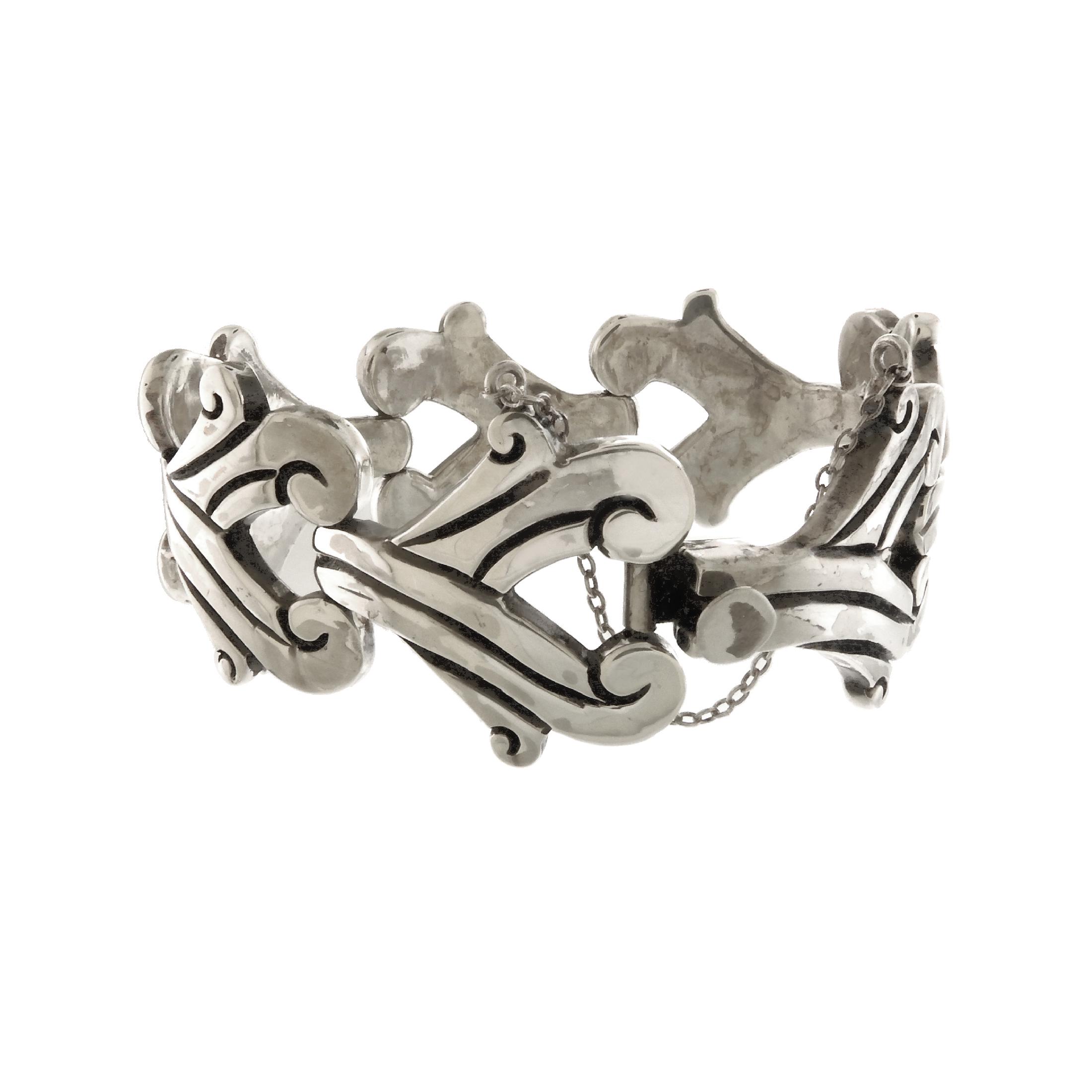 Vintage J. Flores Taxco Sterling Silver Linked Bracelet 106 Grams