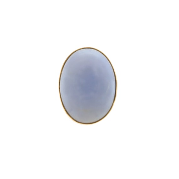 Stunning Blue Chalcedony Ring in 14k Yellow Gold - image 2