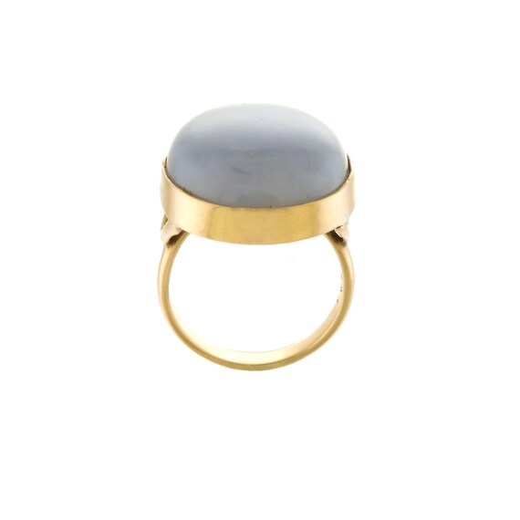 Stunning Blue Chalcedony Ring in 14k Yellow Gold - image 4