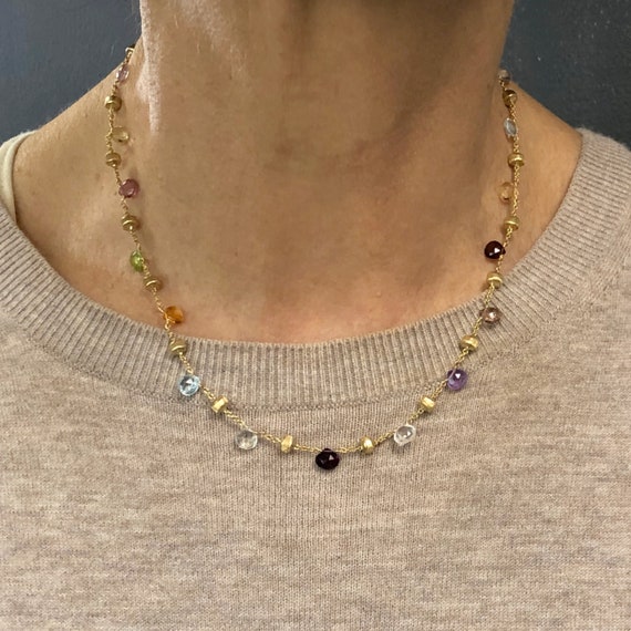 マルコ ビチェゴ マルチストーン ステーション ネックレス 18K  