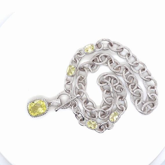 Sterling Silver Lemon Quartz Toggle Necklace - image 3