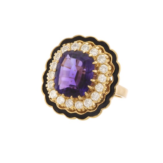 Eye-Catching Vintage Amethyst & Diamond Cocktail R