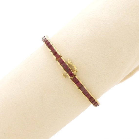 Luxurious Natural Ruby Gemstone Line Bracelet in … - image 7