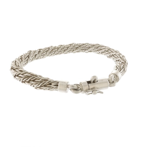 Stylish Foxtail Woven Chain Bracelet in Sterling … - image 1
