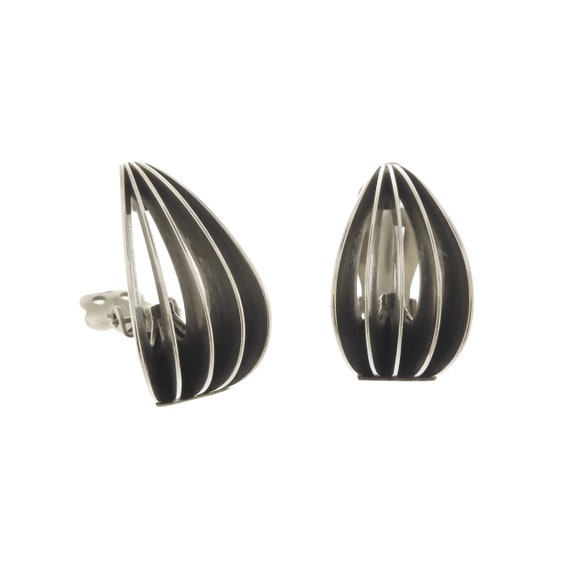 Unique Sterling Silver Clip Earrings by Navajo Je… - image 1