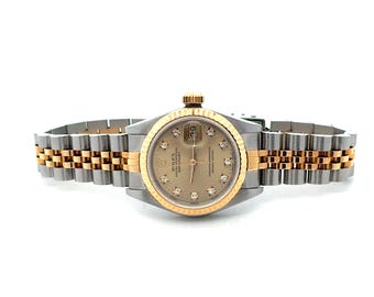 Rolex Lady's Datejust with Diamonds in Stainless Steel 18k Yellow Gold (69173)