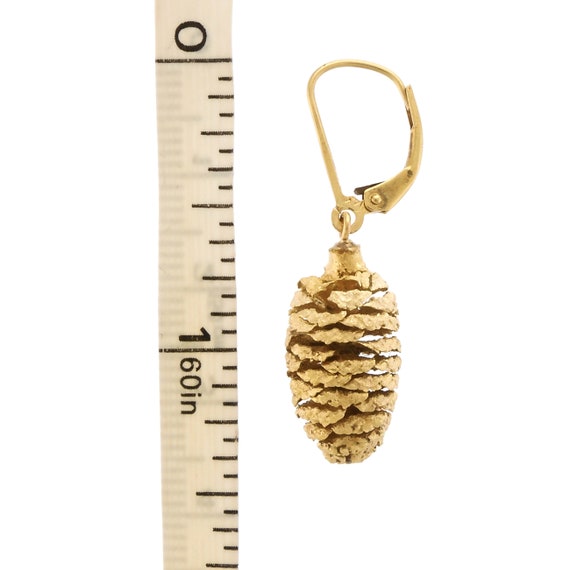 Delightful Hemlock Pinecone Dangle Earrings in 14… - image 5