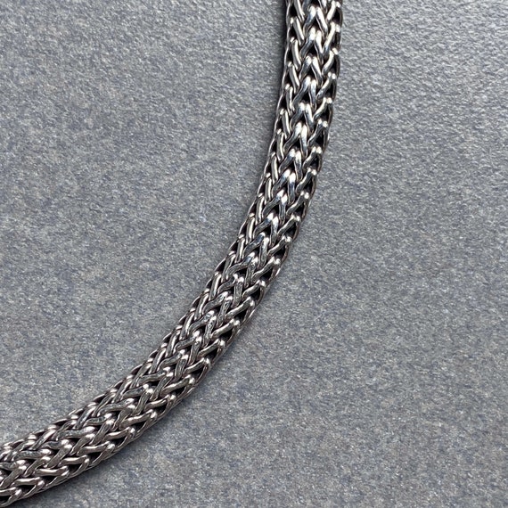 Classic 6.5 mm Woven Link Chain with 18k Gold Dot… - image 3