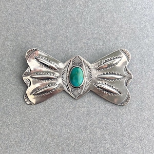 Circa 1930 to 1950 Handmade Navajo Sterling & Turquoise Brooch