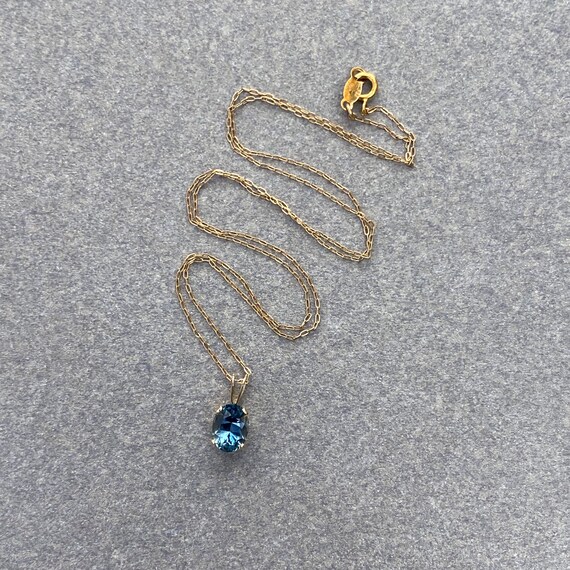 Gorgeous Steel Blue Natural Sapphire and 14k Gold… - image 3