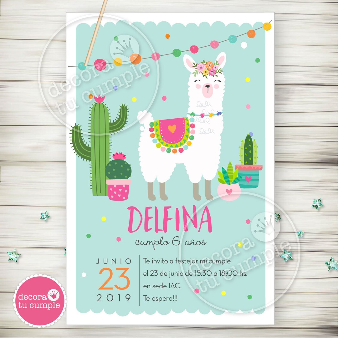 Llama Party Printable Invitation - Etsy