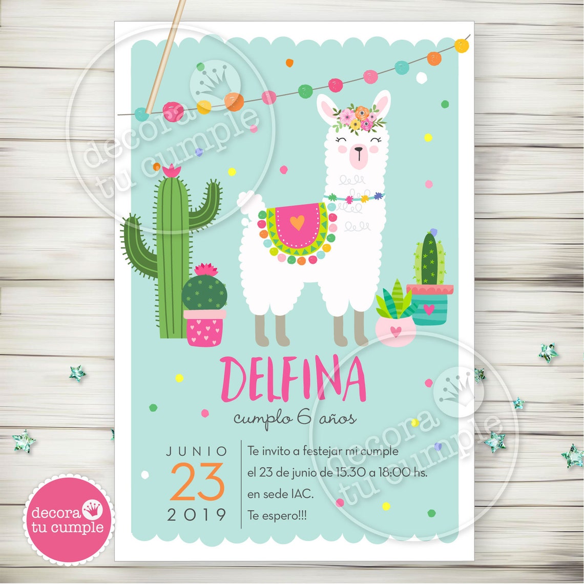 Llama Party Printable Invitation - Etsy