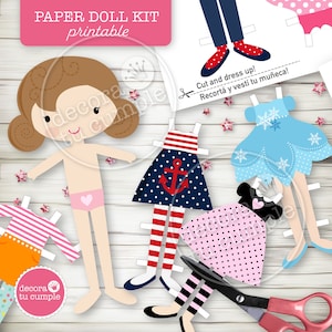 Printable Paper Doll Instant Download PDF